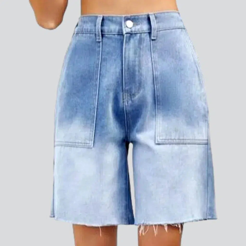 Street wide-leg women's denim shorts