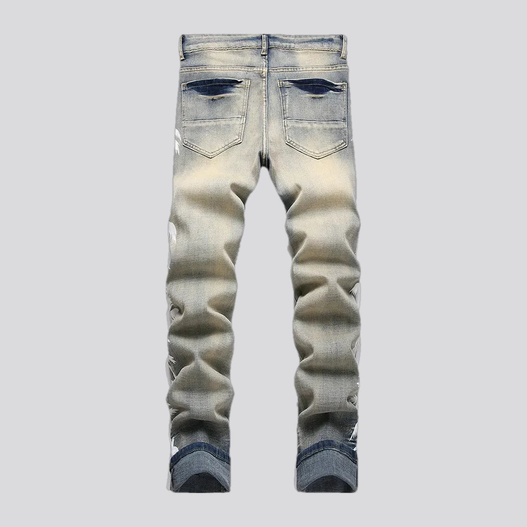 Faded wash skinny jeans for men