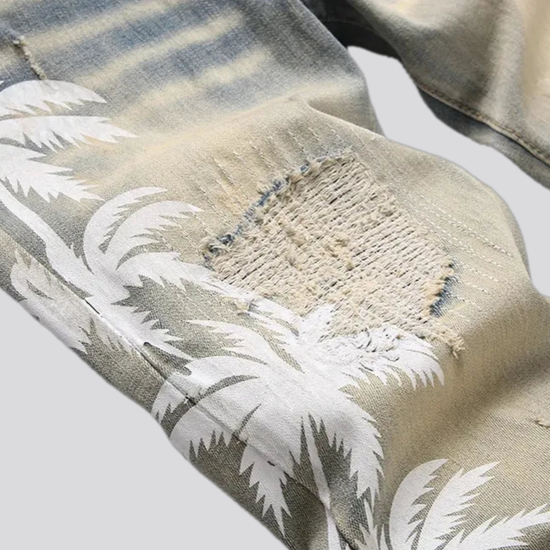 Faded wash skinny jeans for men