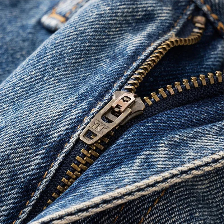 Art patterned boho midweight baggy jeans for men