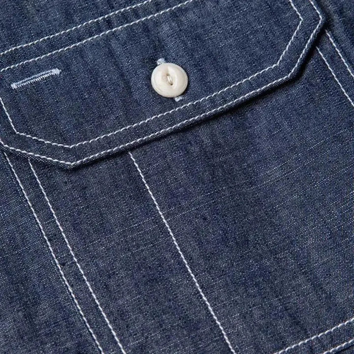 Short-sleeves men's jean shirt