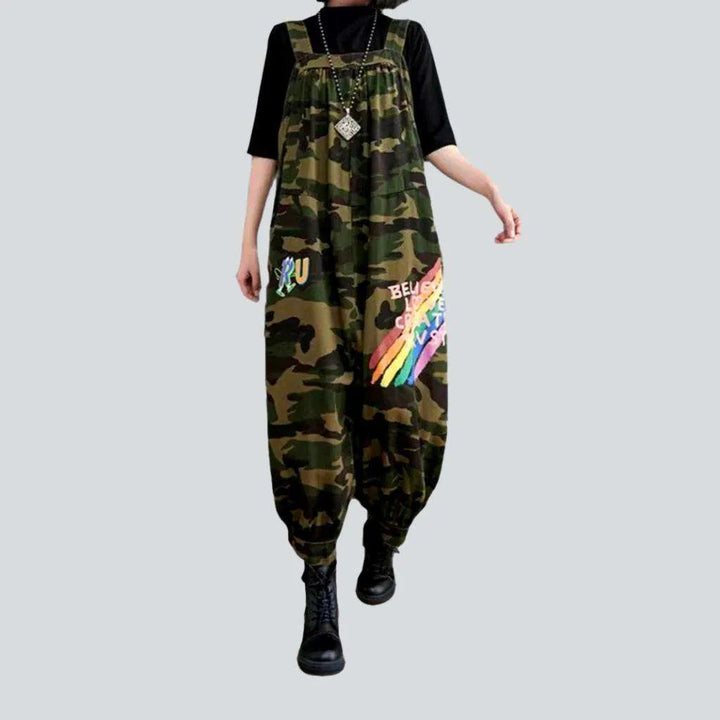 Painted jean dungaree for women | Jeans4you.shop