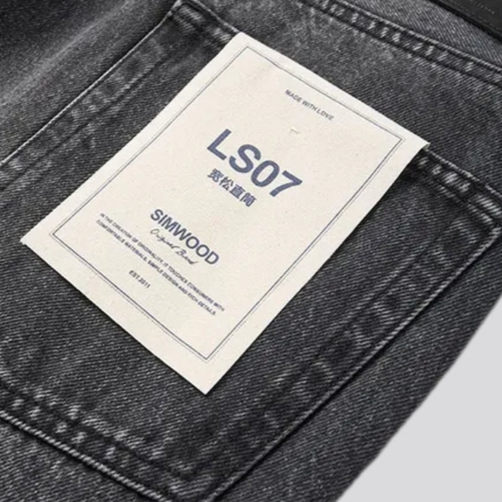 Casual straight stonewashed men's jeans