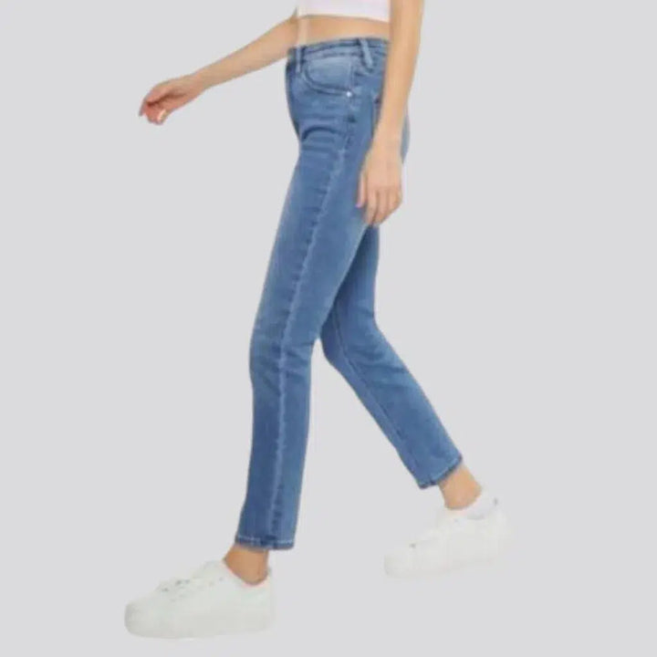 Whiskered slim jeans
 for women