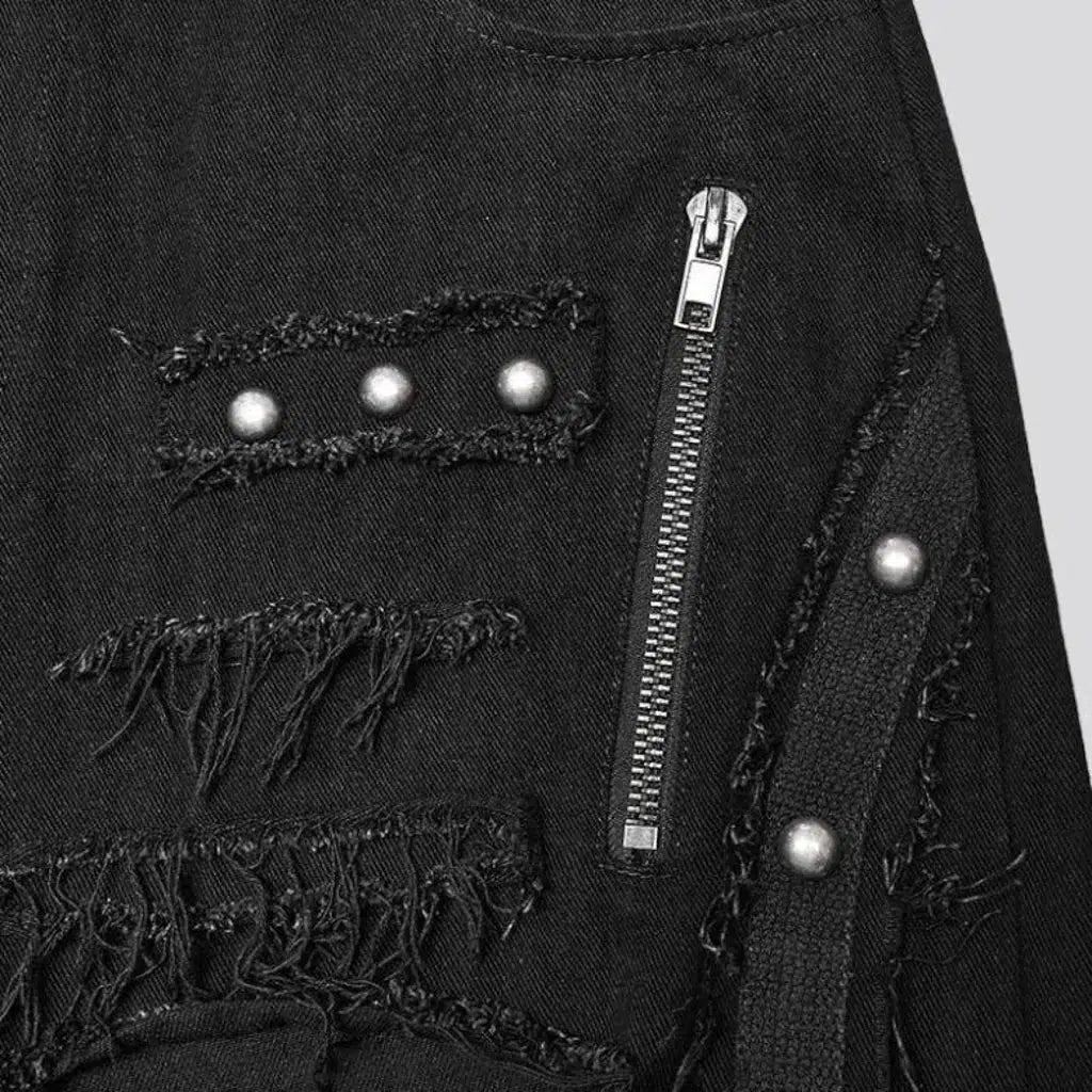 Gothic men's wide-leg jeans