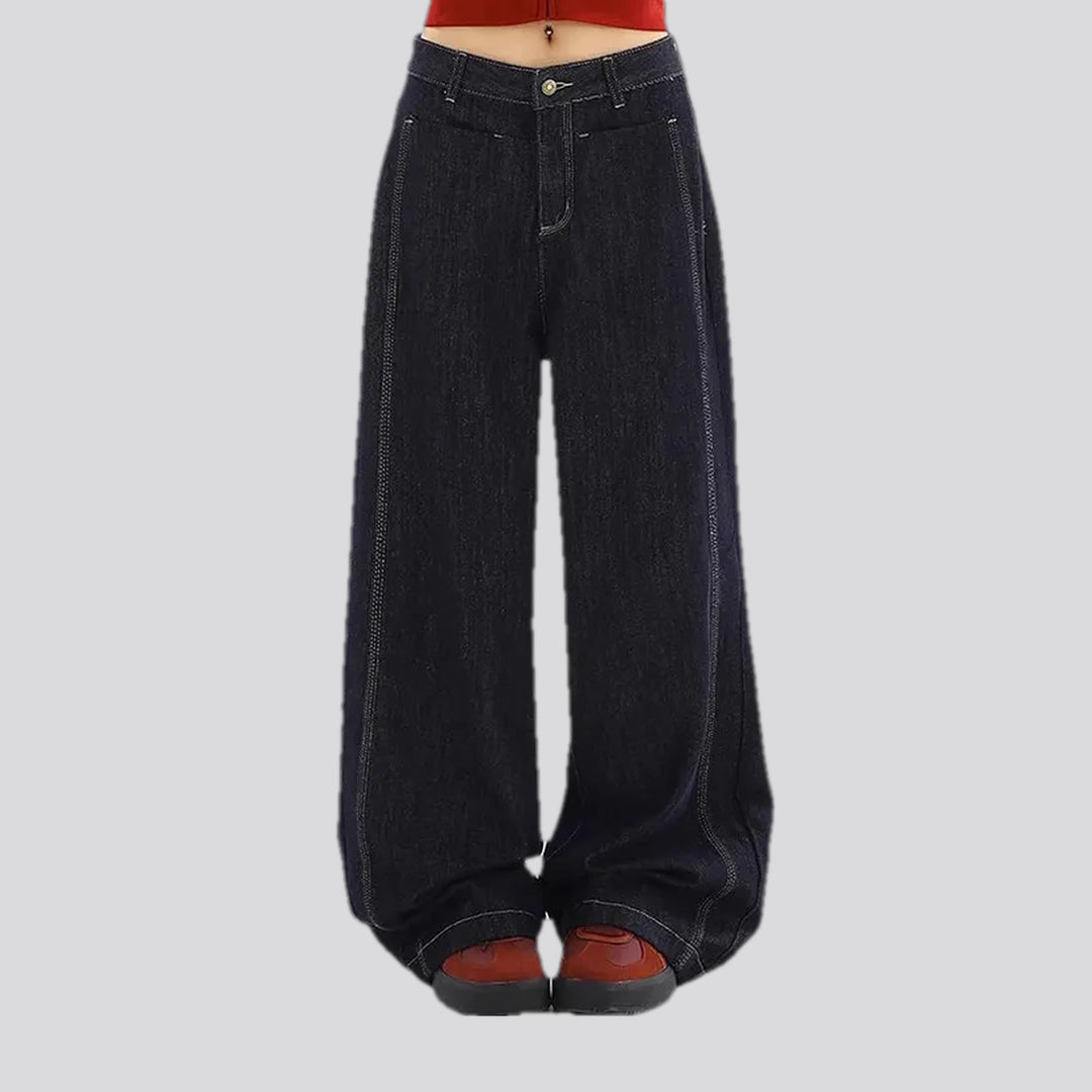 Baggy Fit 90s Style Contrast Women's Jeans | Jeans4you.shop